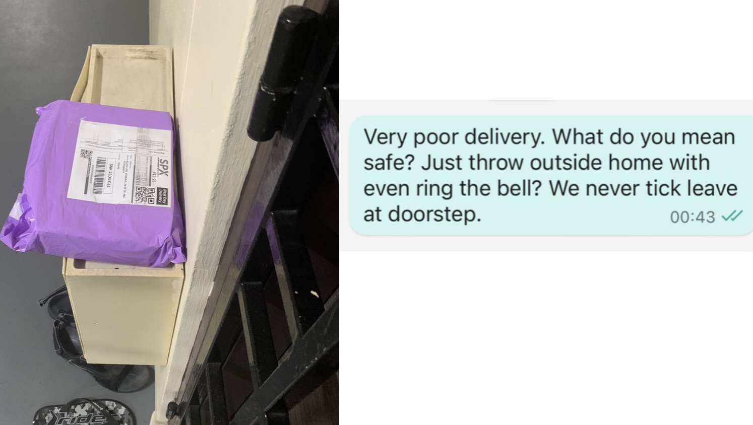 Man unhappy after delivery rider leaves parcel at his door despite instructions not to, others say this is not uncommon